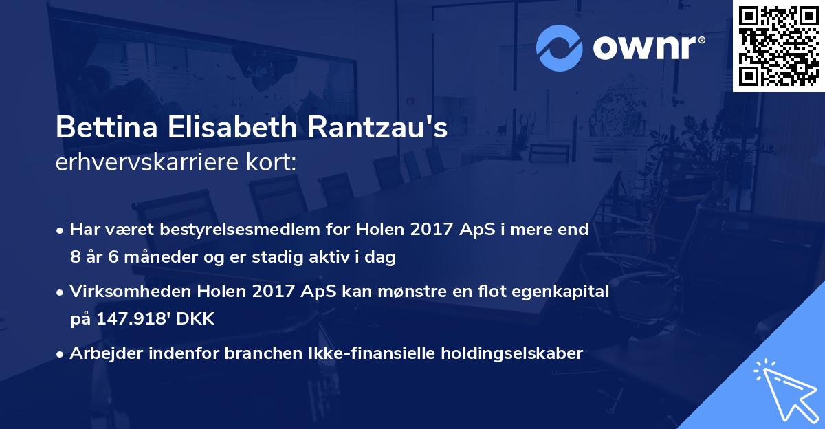Bettina Elisabeth Rantzau's erhvervskarriere kort