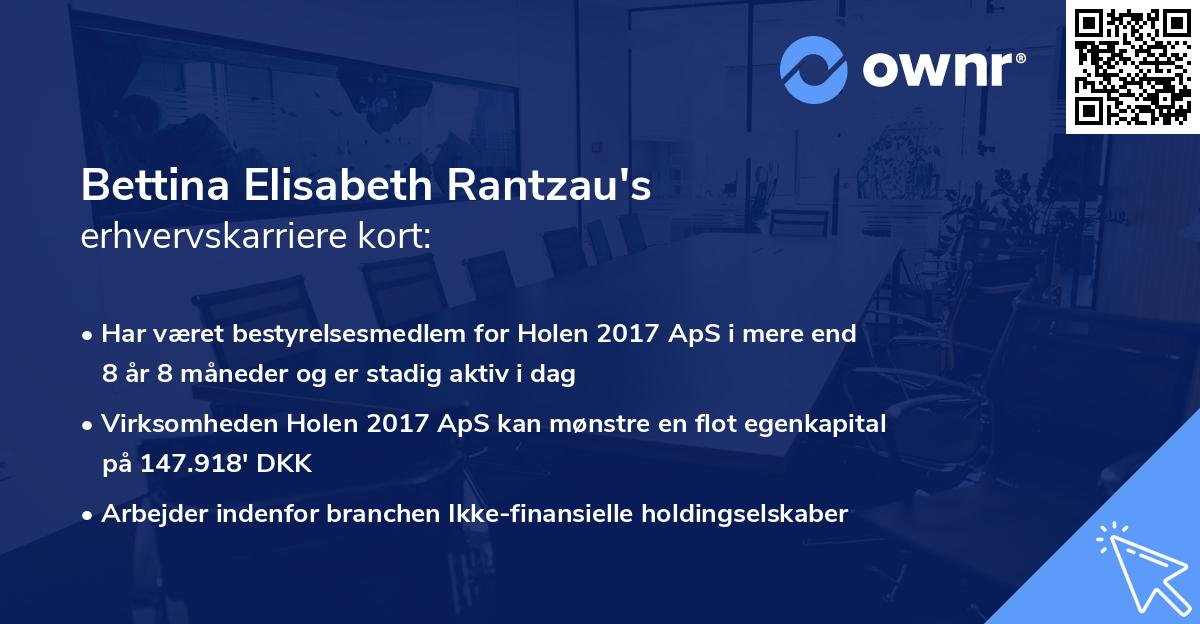 Bettina Elisabeth Rantzau's erhvervskarriere kort