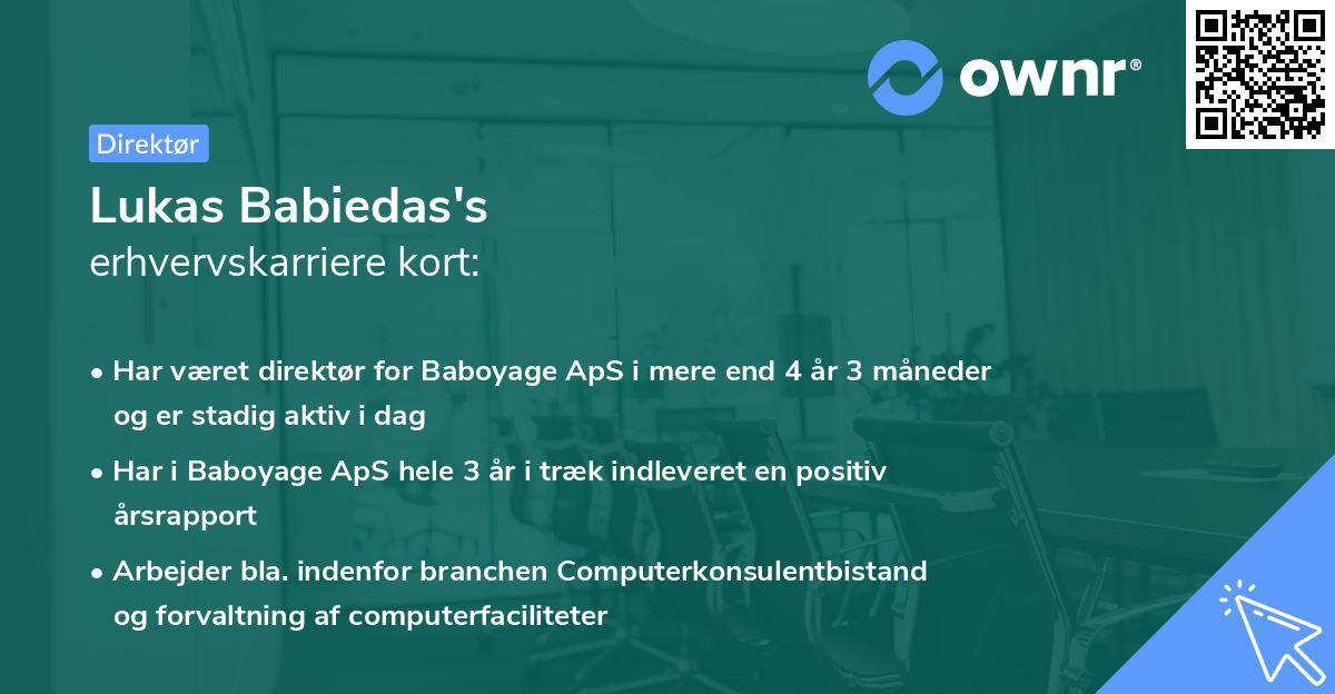 Lukas Babiedas's erhvervskarriere kort