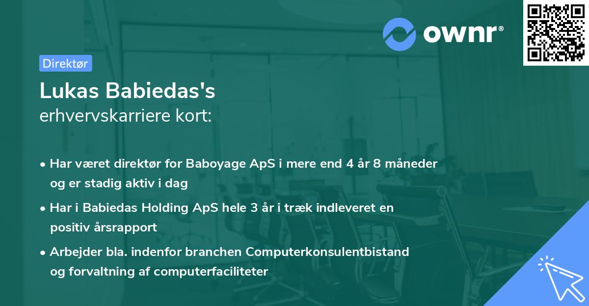 Lukas Babiedas's erhvervskarriere kort