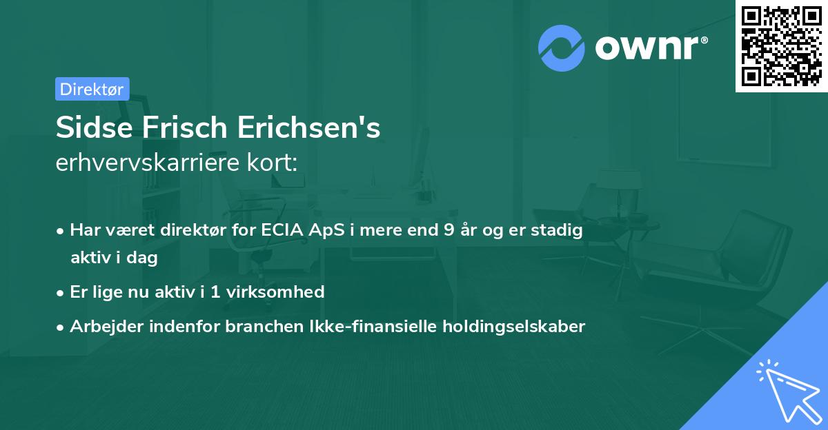 Sidse Frisch Erichsen's erhvervskarriere kort