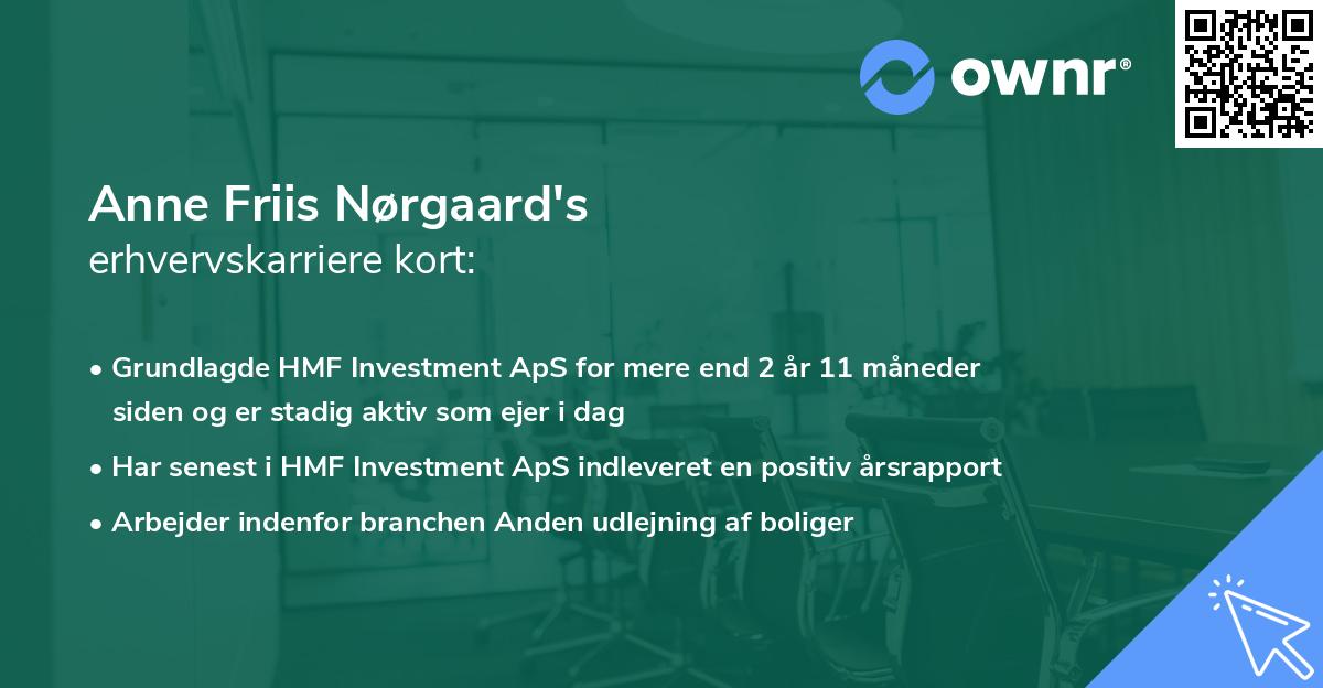 Anne Friis Nørgaard's erhvervskarriere kort