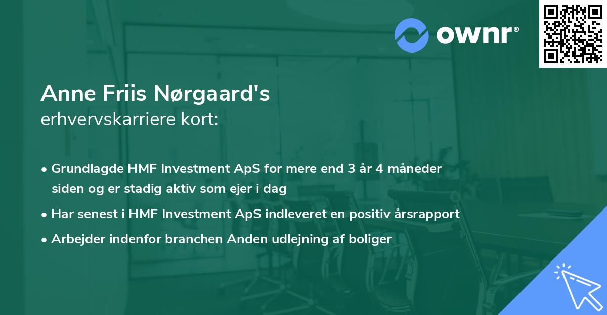 Anne Friis Nørgaard's erhvervskarriere kort
