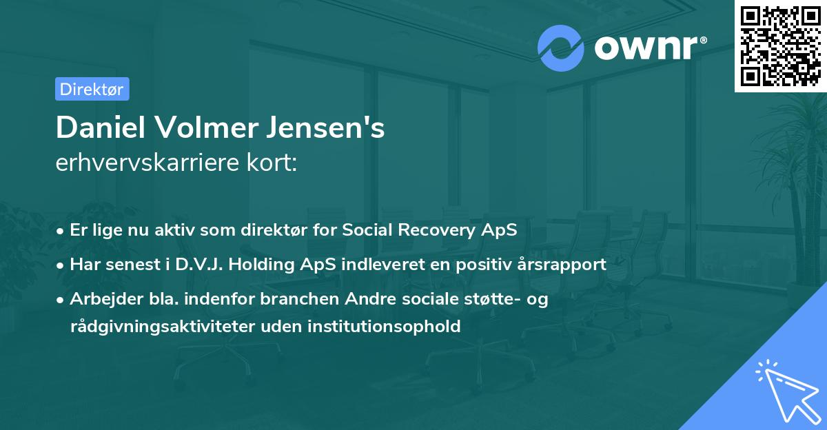 Daniel Volmer Jensen's erhvervskarriere kort