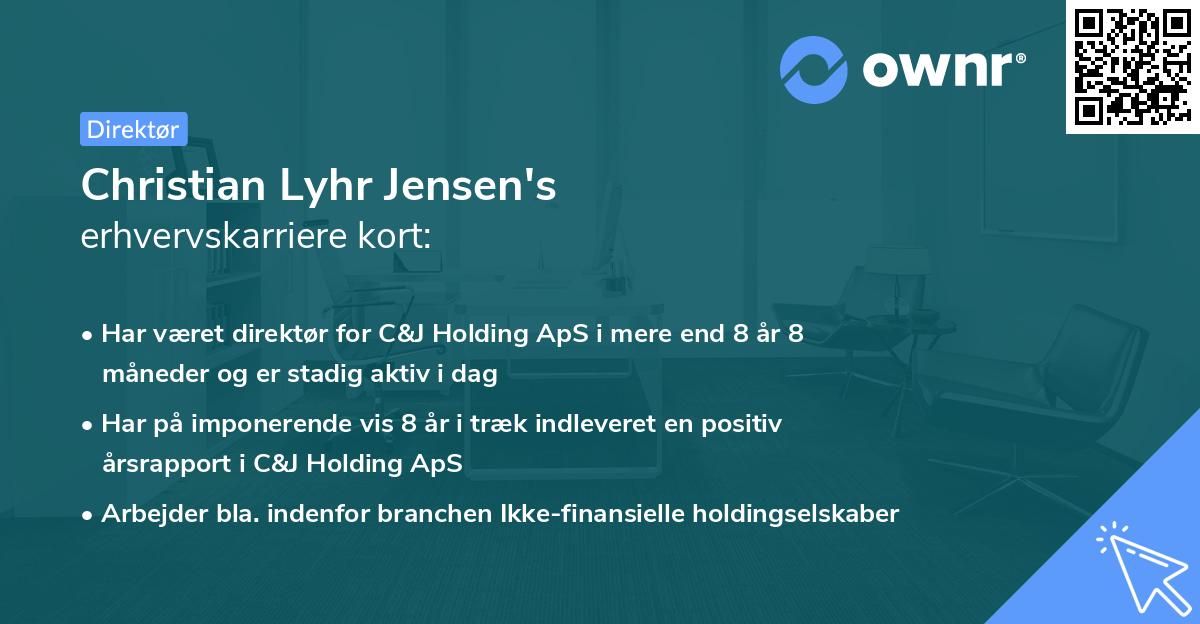 Christian Lyhr Jensen's erhvervskarriere kort