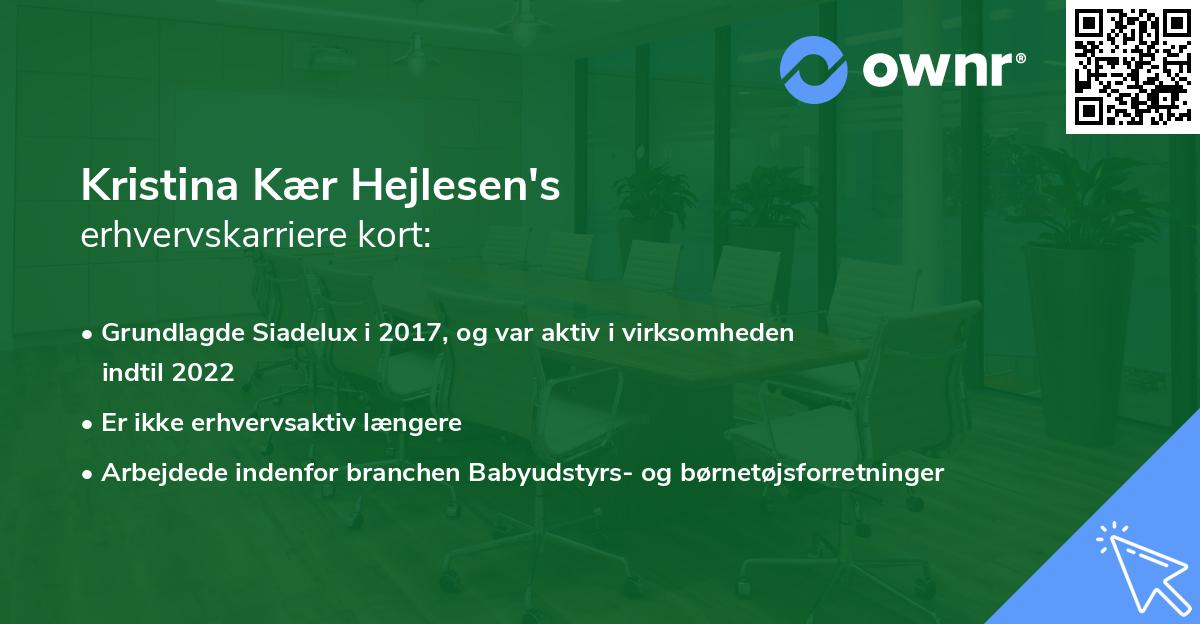 Kristina Kær Hejlesen's erhvervskarriere kort