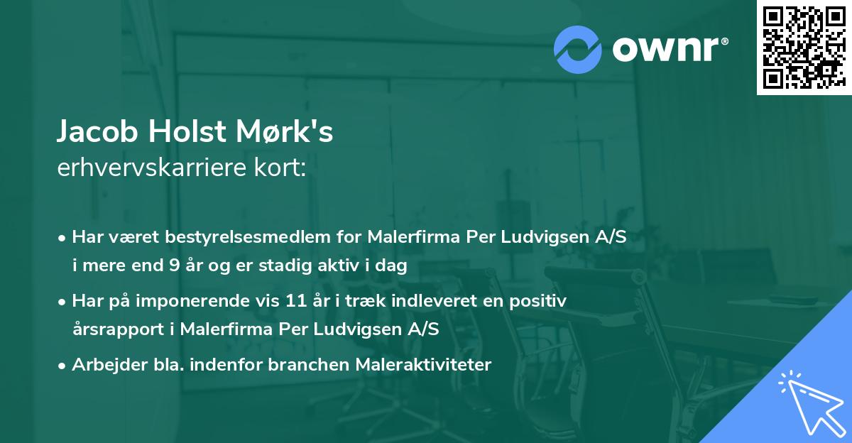 Jacob Holst Mørk's erhvervskarriere kort