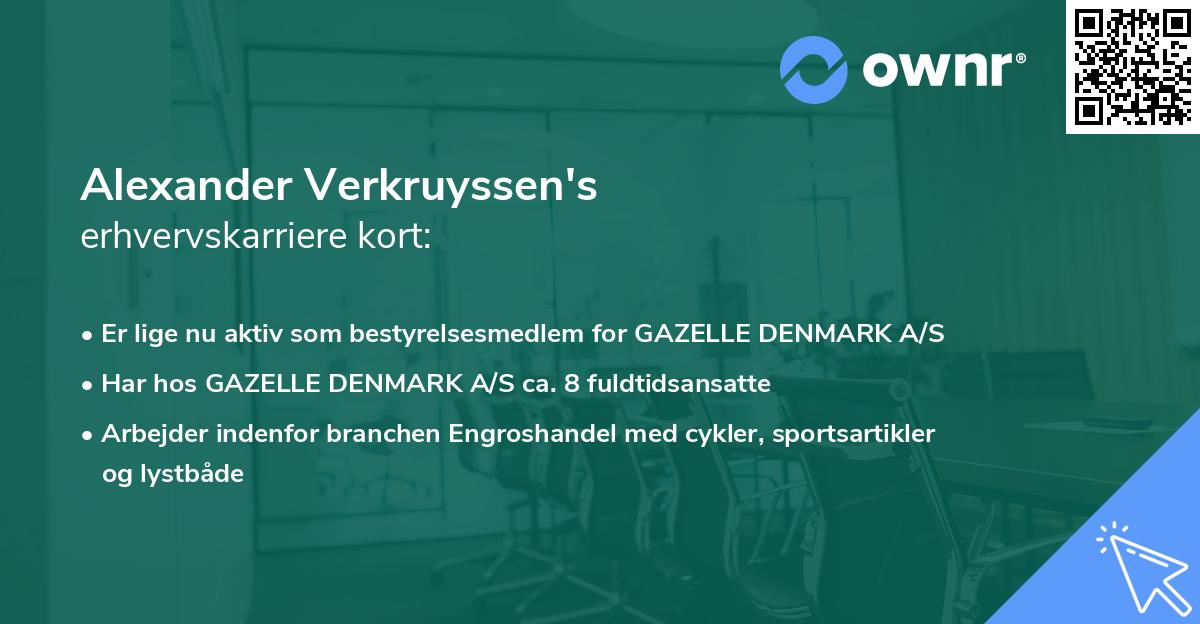 Alexander Verkruyssen's erhvervskarriere kort