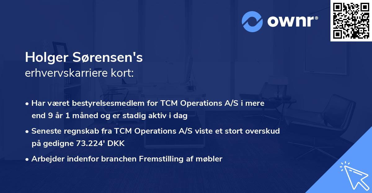Holger Sørensen's erhvervskarriere kort