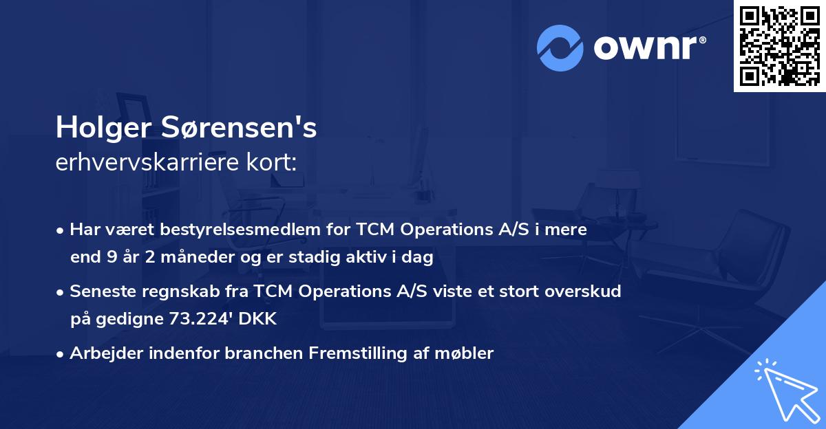 Holger Sørensen's erhvervskarriere kort