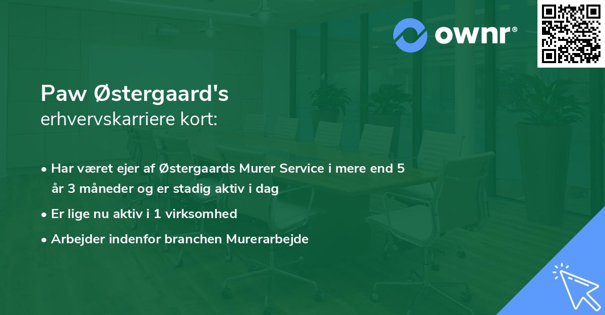 Paw Østergaard's erhvervskarriere kort