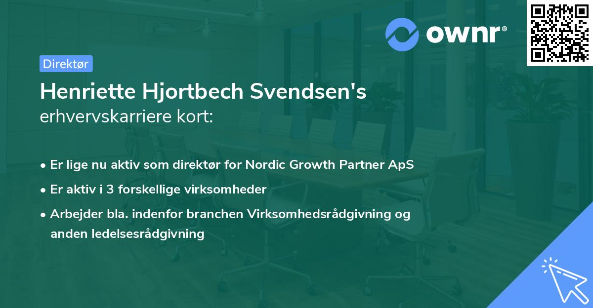Henriette Hjortbech Svendsen's erhvervskarriere kort