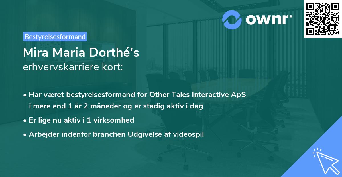 Mira Maria Dorthé's erhvervskarriere kort