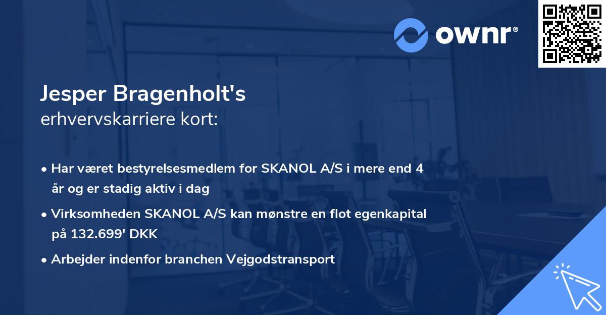 Jesper Bragenholt's erhvervskarriere kort