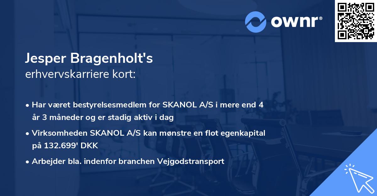 Jesper Bragenholt's erhvervskarriere kort