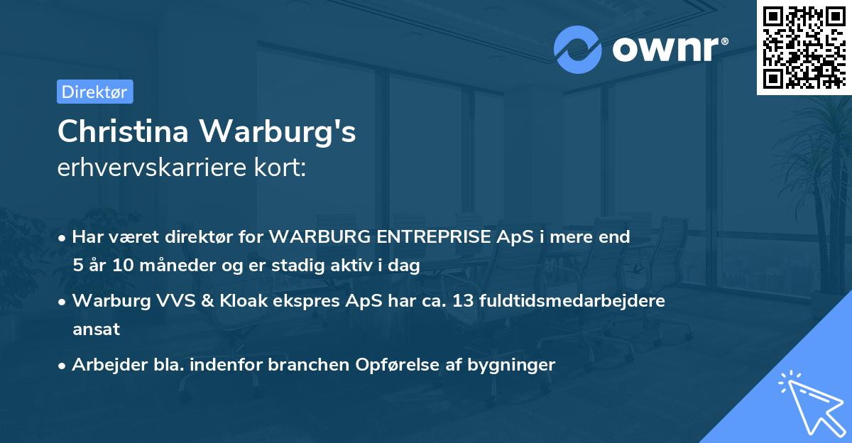 Christina Warburg's erhvervskarriere kort