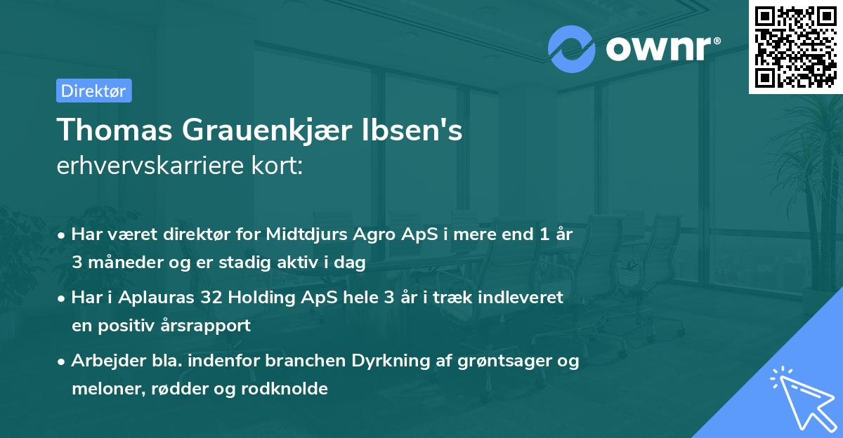 Thomas Grauenkjær Ibsen's erhvervskarriere kort