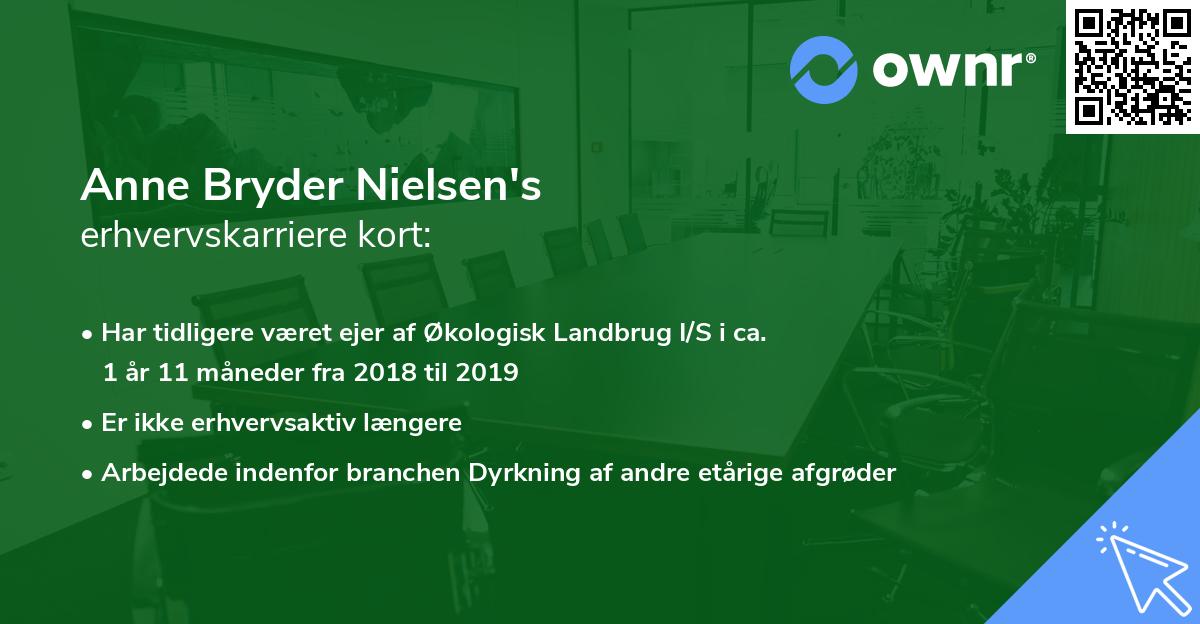 Anne Bryder Nielsen's erhvervskarriere kort