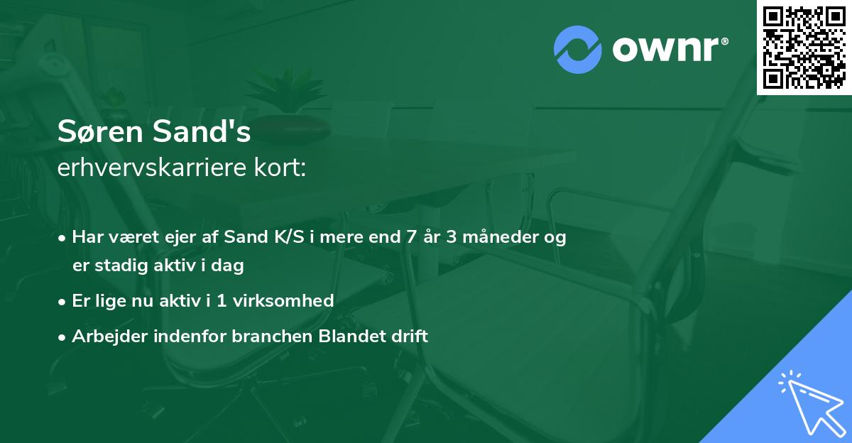 Søren Sand's erhvervskarriere kort