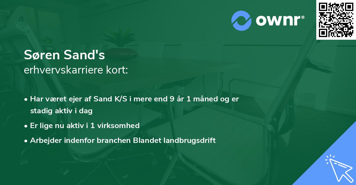 Søren Sand's erhvervskarriere kort