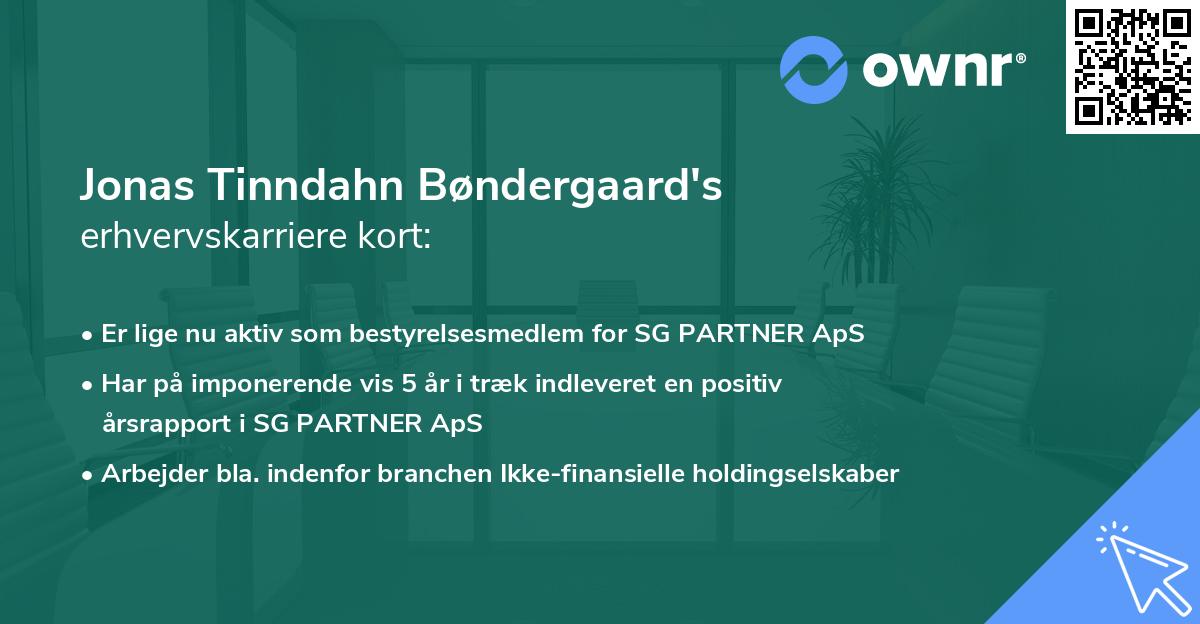 Jonas Tinndahn Bøndergaard's erhvervskarriere kort