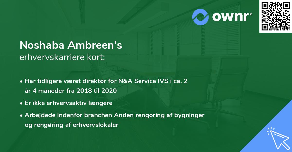Noshaba Ambreen's erhvervskarriere kort