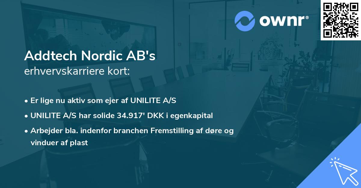 Addtech Nordic AB's erhvervskarriere kort