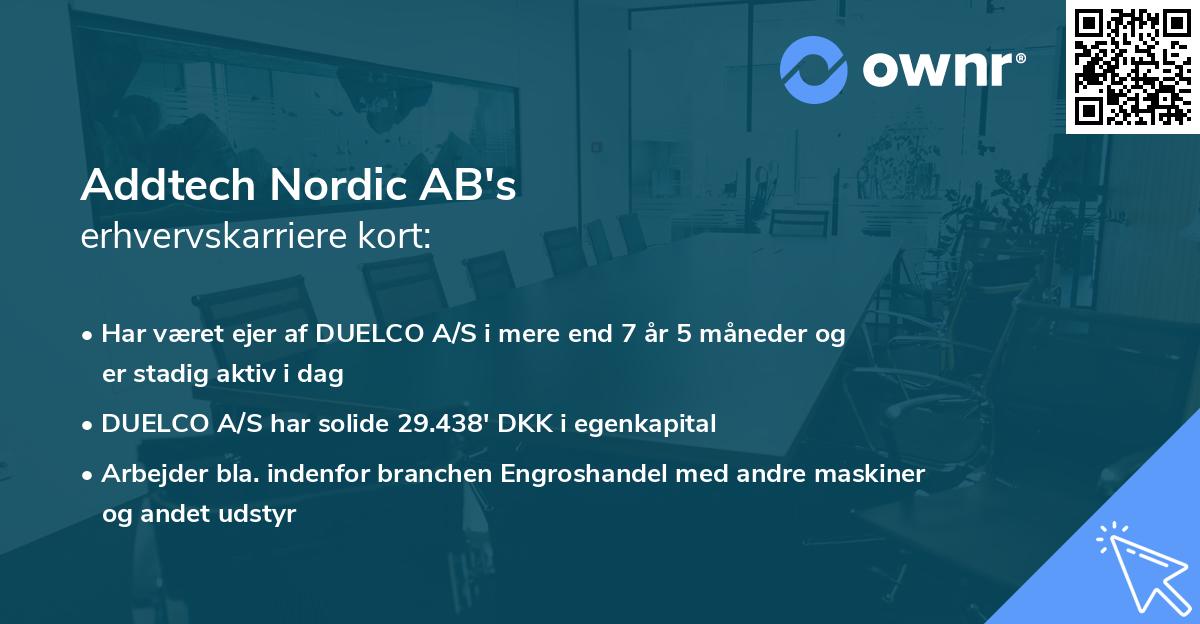 Addtech Nordic AB's erhvervskarriere kort