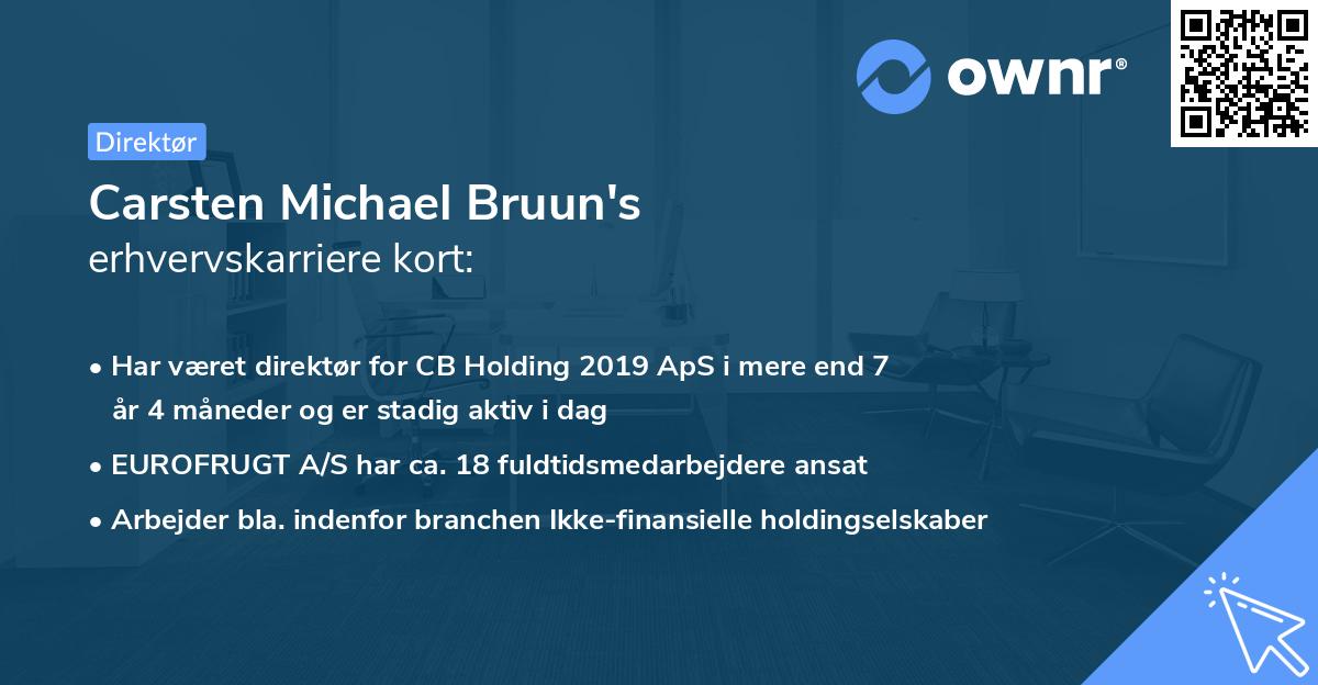 Carsten Michael Bruun's erhvervskarriere kort