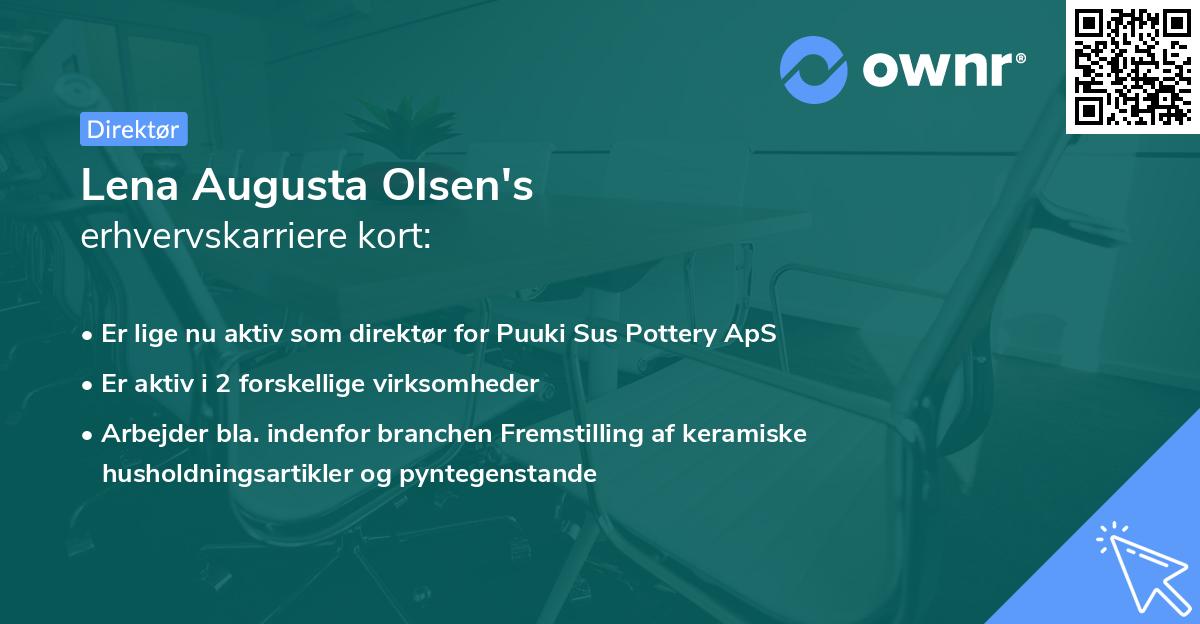 Lena Augusta Olsen's erhvervskarriere kort