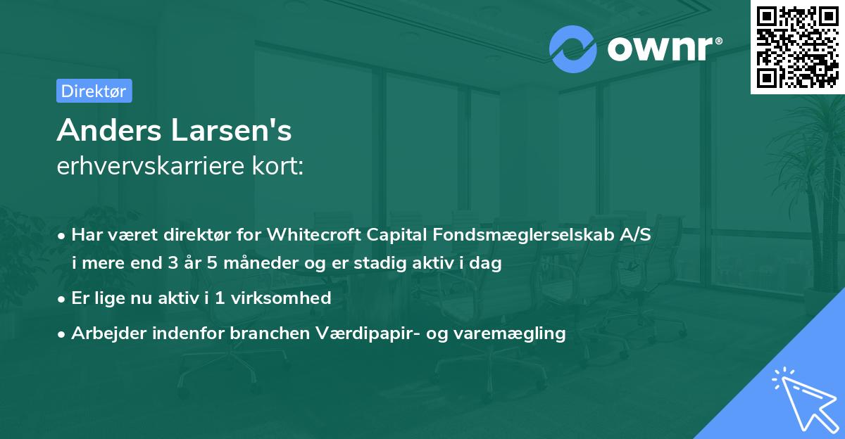 Anders Larsen's erhvervskarriere kort