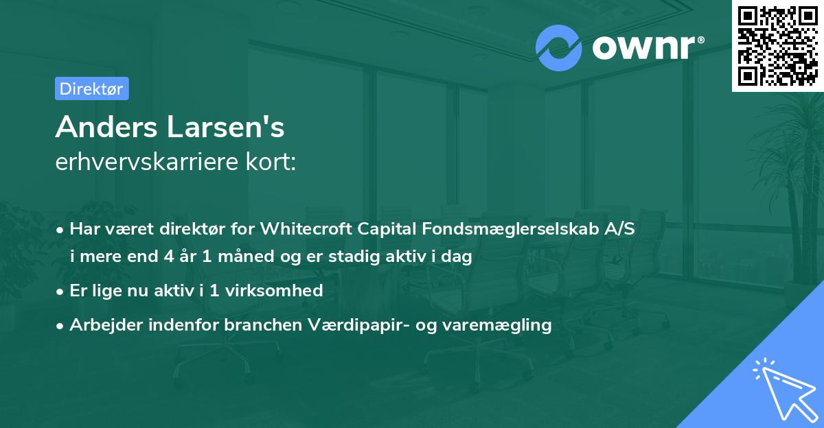 Anders Larsen's erhvervskarriere kort
