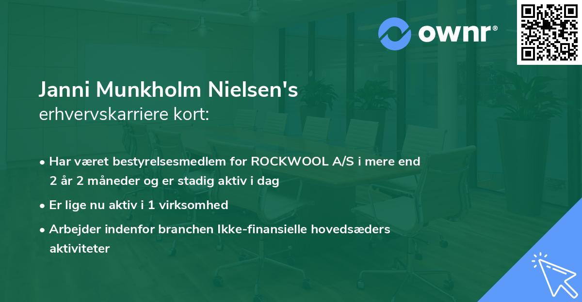 Janni Munkholm Nielsen's erhvervskarriere kort