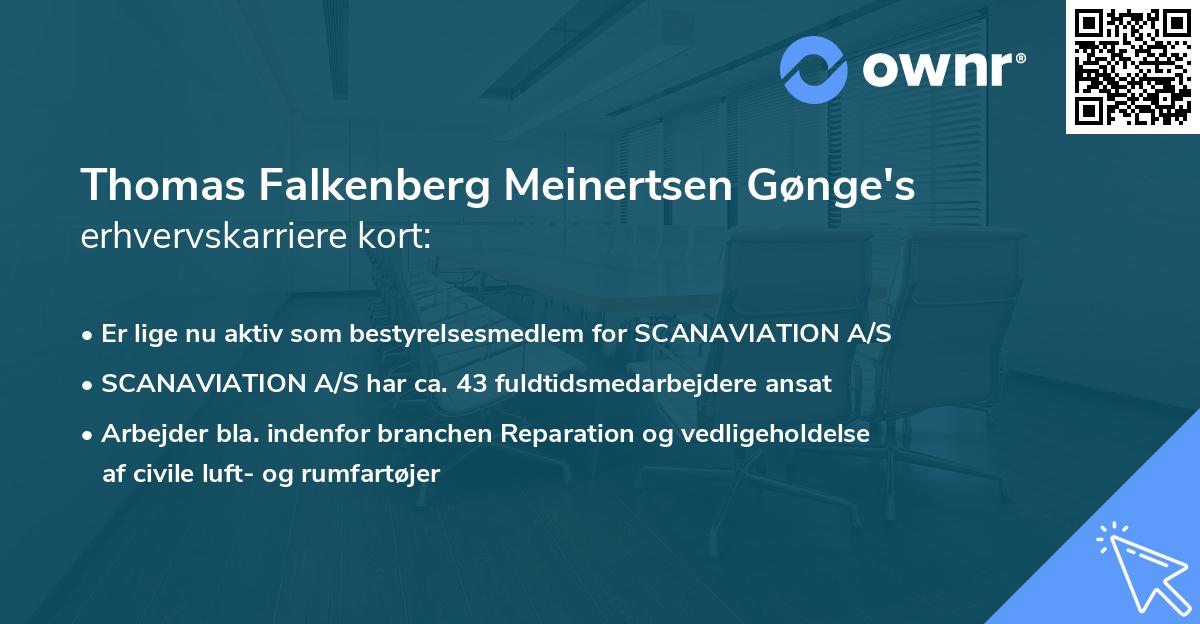 Thomas Falkenberg Meinertsen Gønge's erhvervskarriere kort
