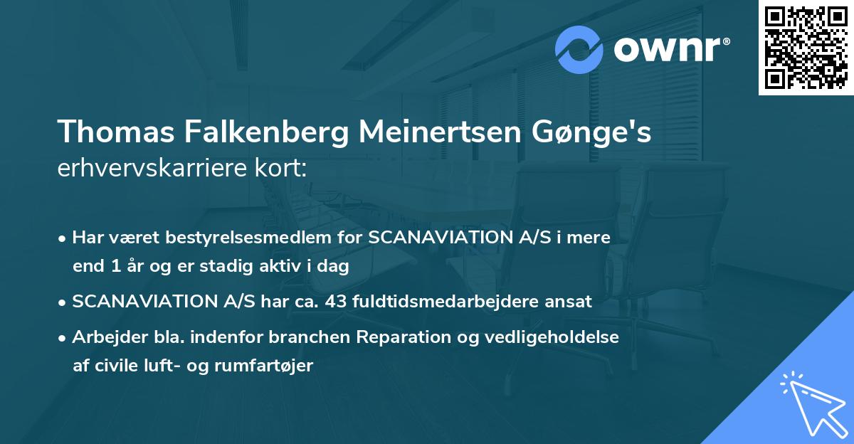Thomas Falkenberg Meinertsen Gønge's erhvervskarriere kort
