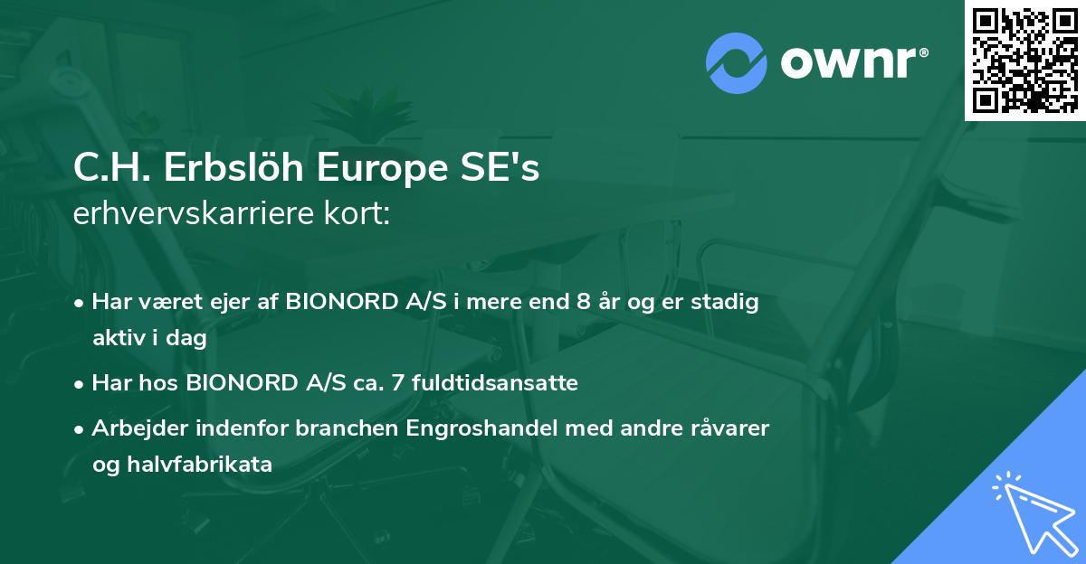 C.H. Erbslöh Europe SE's erhvervskarriere kort