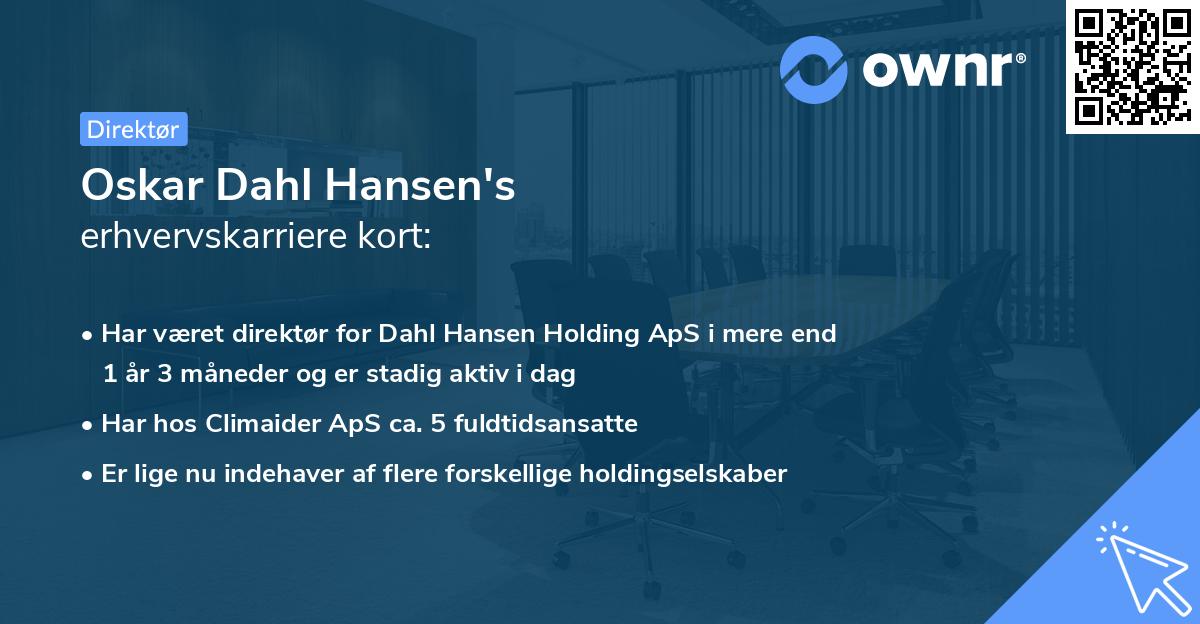 Oskar Dahl Hansen's erhvervskarriere kort