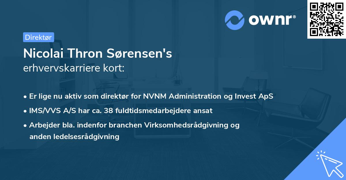 Nicolai Thron Sørensen's erhvervskarriere kort