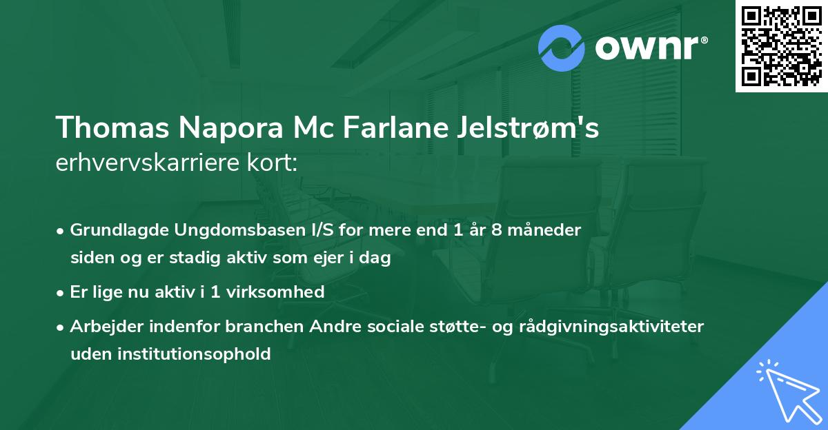 Thomas Napora Mc Farlane Jelstrøm's erhvervskarriere kort