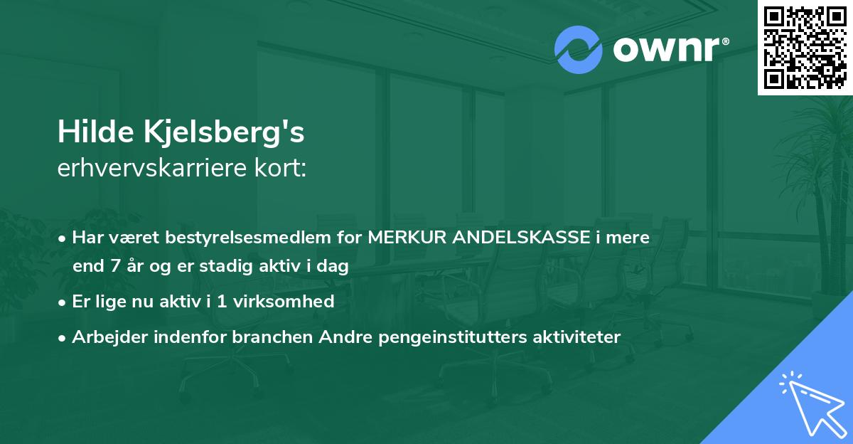 Hilde Kjelsberg's erhvervskarriere kort