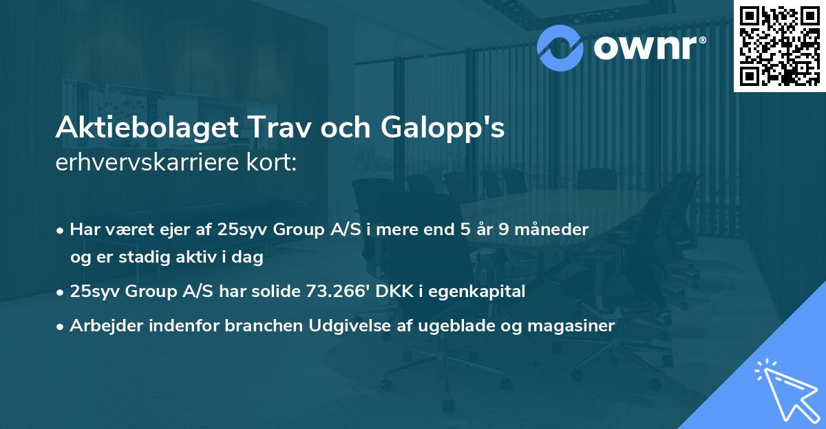 Aktiebolaget Trav och Galopp's erhvervskarriere kort