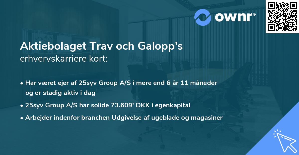 Aktiebolaget Trav och Galopp's erhvervskarriere kort