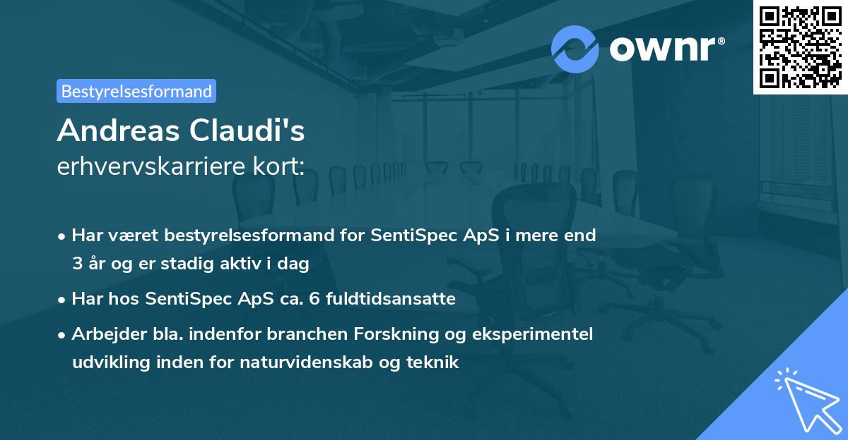 Andreas Claudi's erhvervskarriere kort