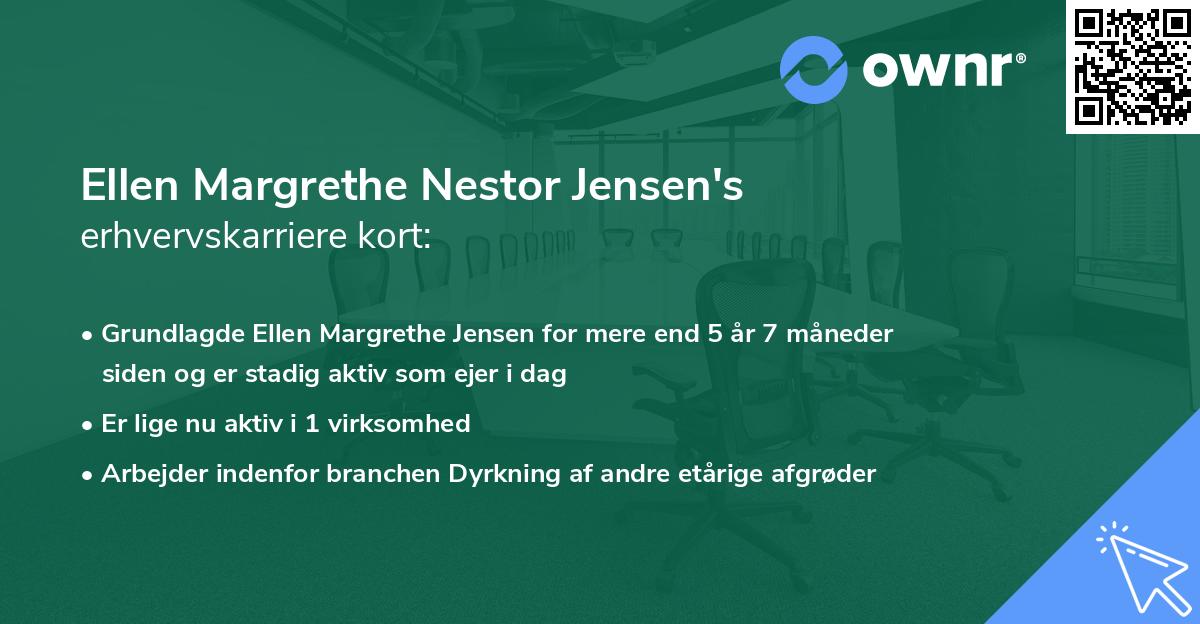 Ellen Margrethe Nestor Jensen's erhvervskarriere kort