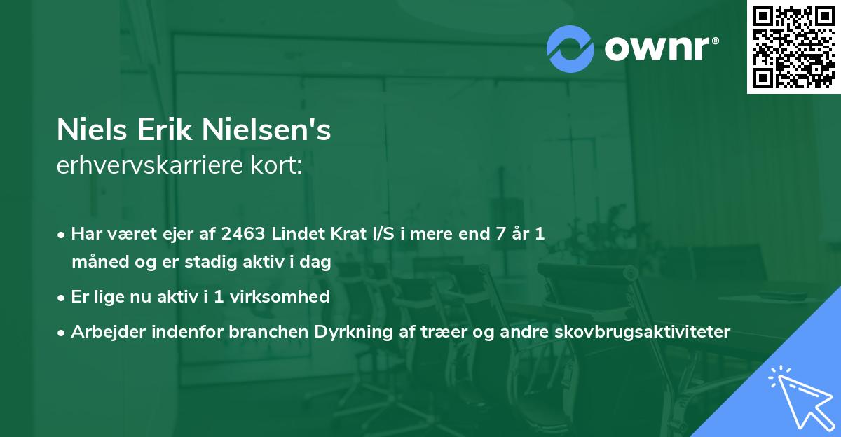 Niels Erik Nielsen's erhvervskarriere kort