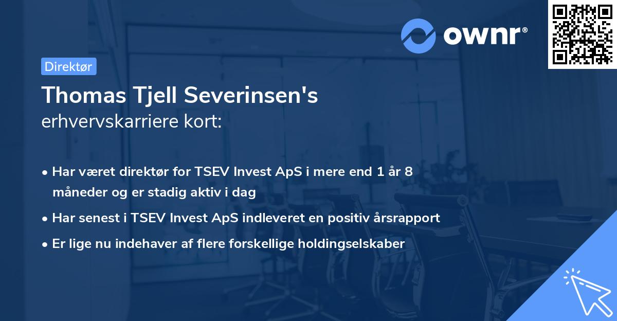 Thomas Tjell Severinsen's erhvervskarriere kort