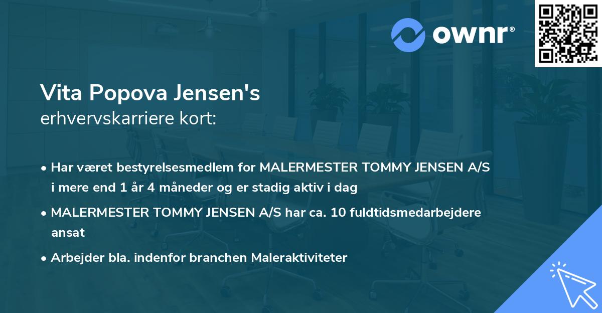 Vita Popova Jensen's erhvervskarriere kort