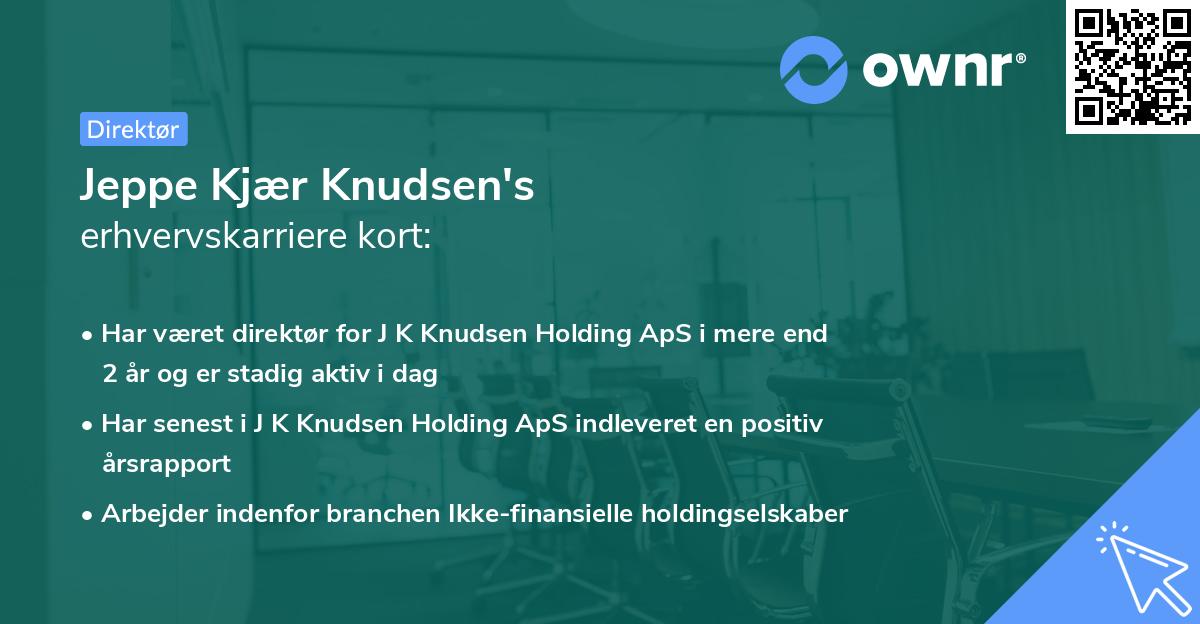 Jeppe Kjær Knudsen's erhvervskarriere kort