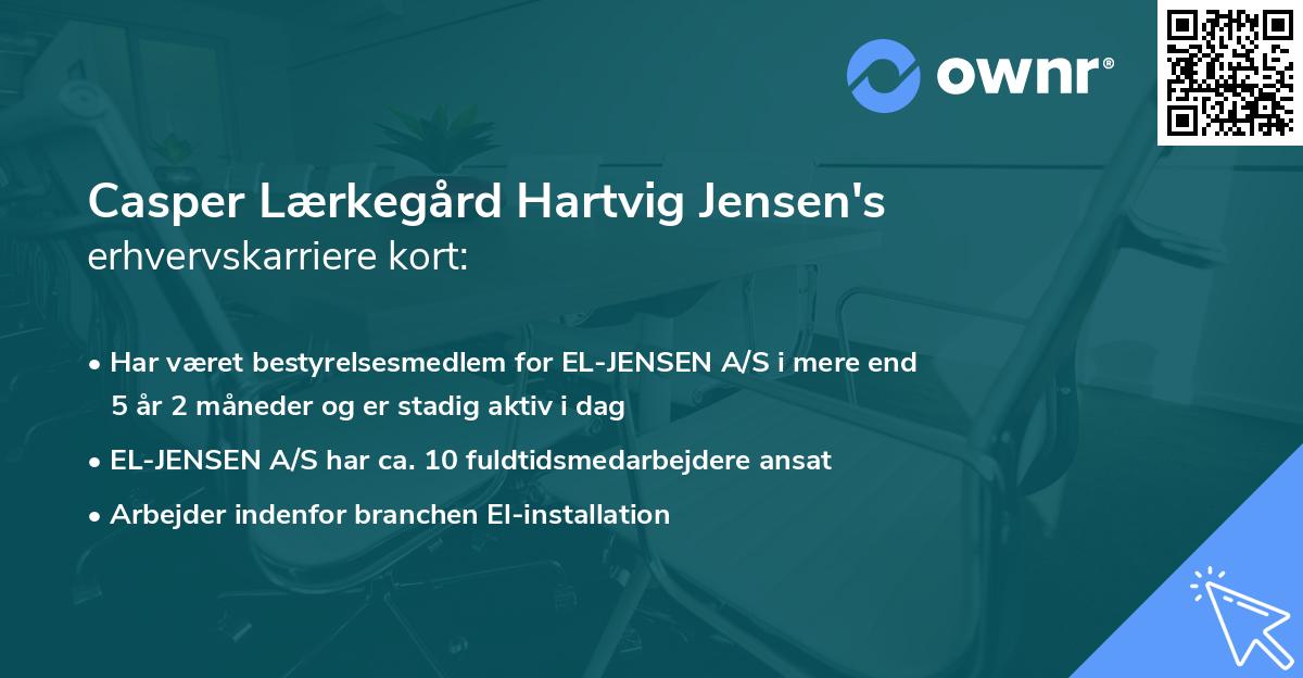 Casper Lærkegård Hartvig Jensen's erhvervskarriere kort