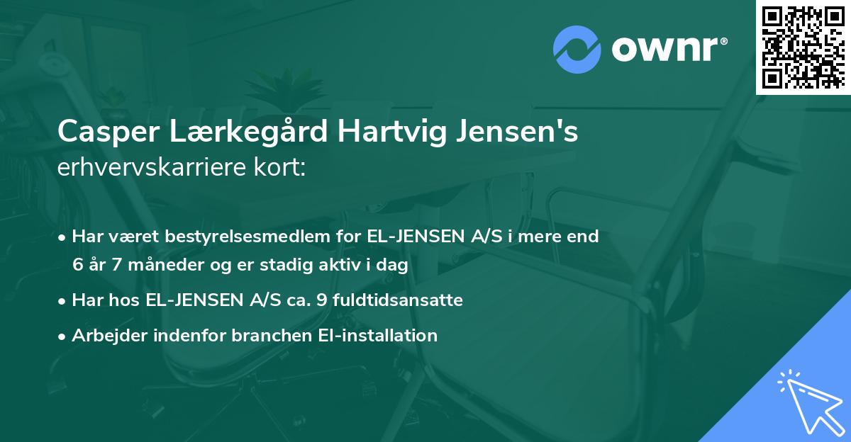 Casper Lærkegård Hartvig Jensen's erhvervskarriere kort